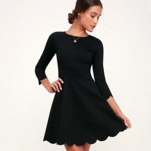 Lulu's Cumulonimbus Clouds Black Skater Dress